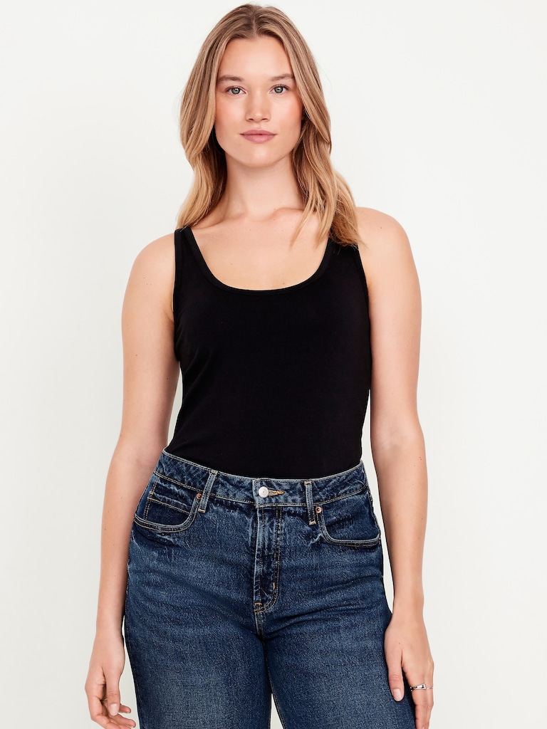 First-Layer Scoop-Neck Tank Top