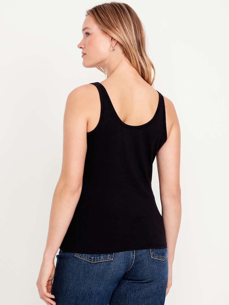 First-Layer Scoop-Neck Tank Top