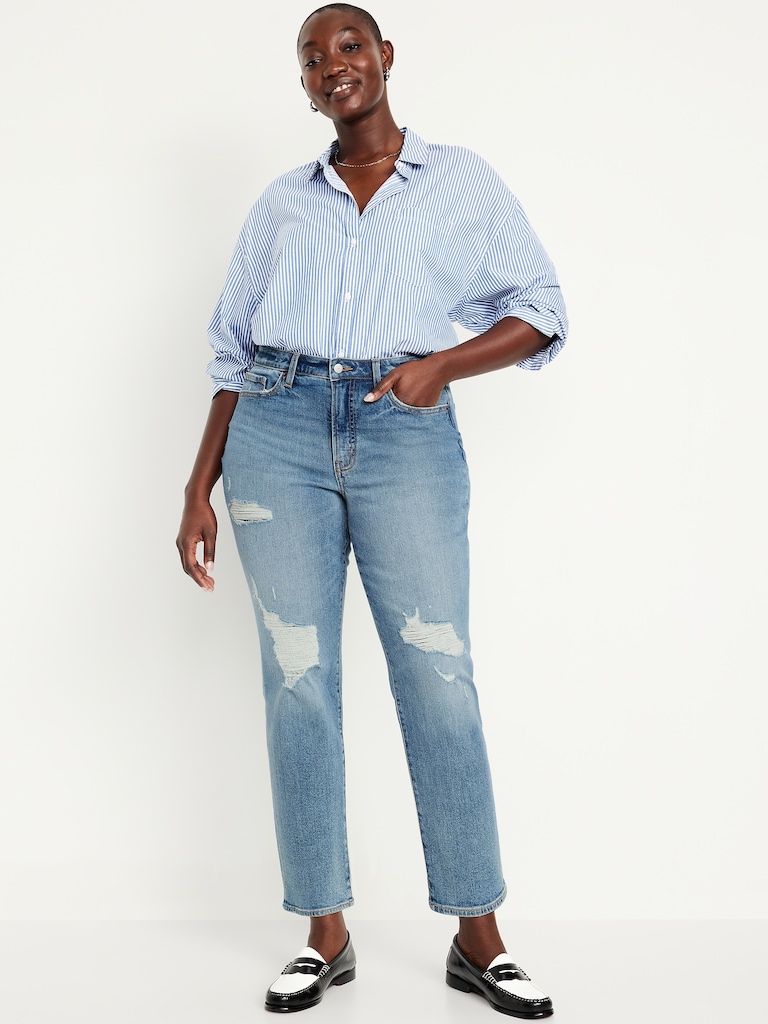 Curvy High-Waisted OG Straight Ankle Jeans