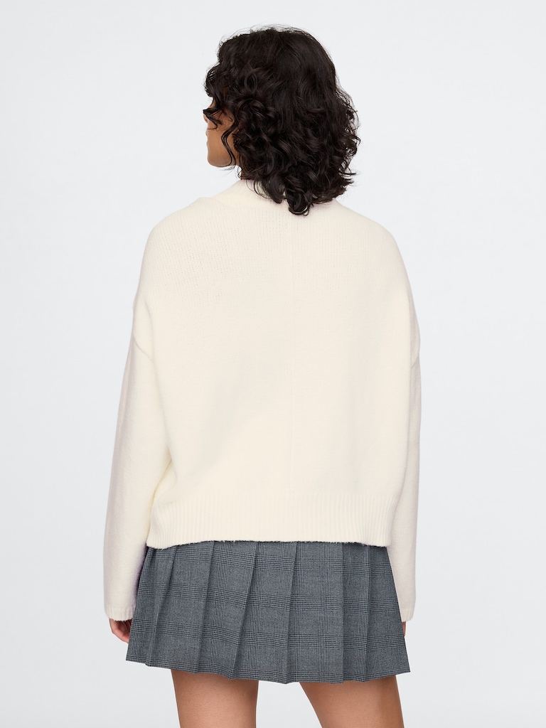 CashSoft Cropped High V-Neck Sweater