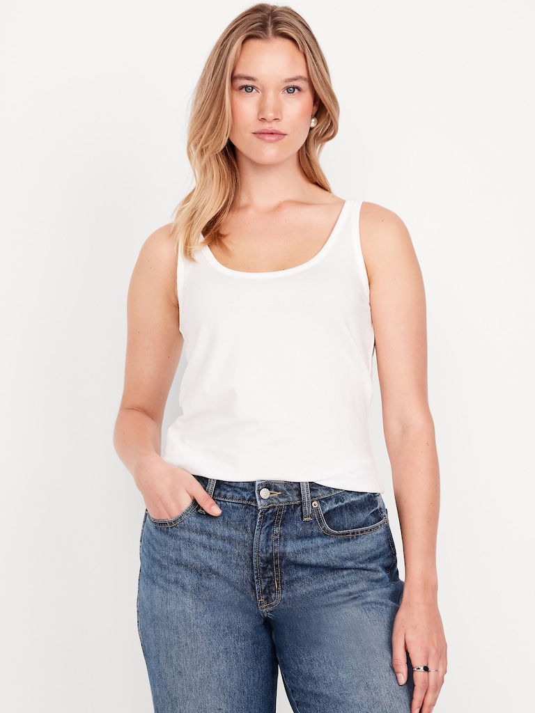First-Layer Scoop-Neck Tank Top