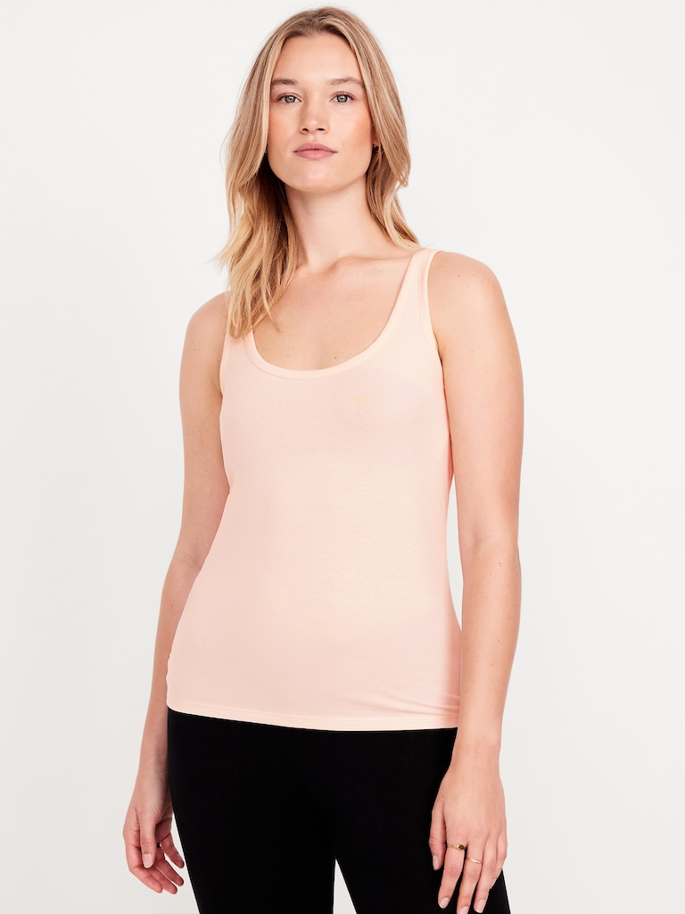 First-Layer Scoop-Neck Tank Top