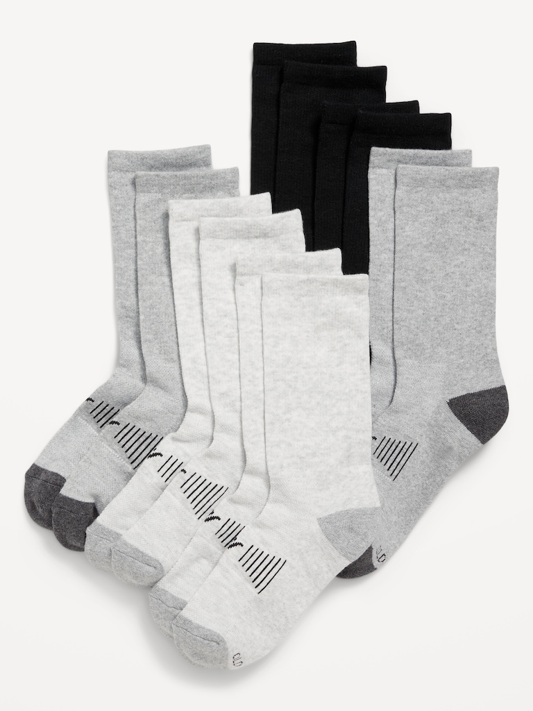 Gender-Neutral Crew Go-Dry Socks 6-Pack for Kids