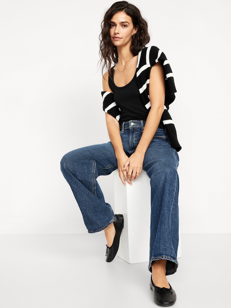 First-Layer Scoop-Neck Tank Top