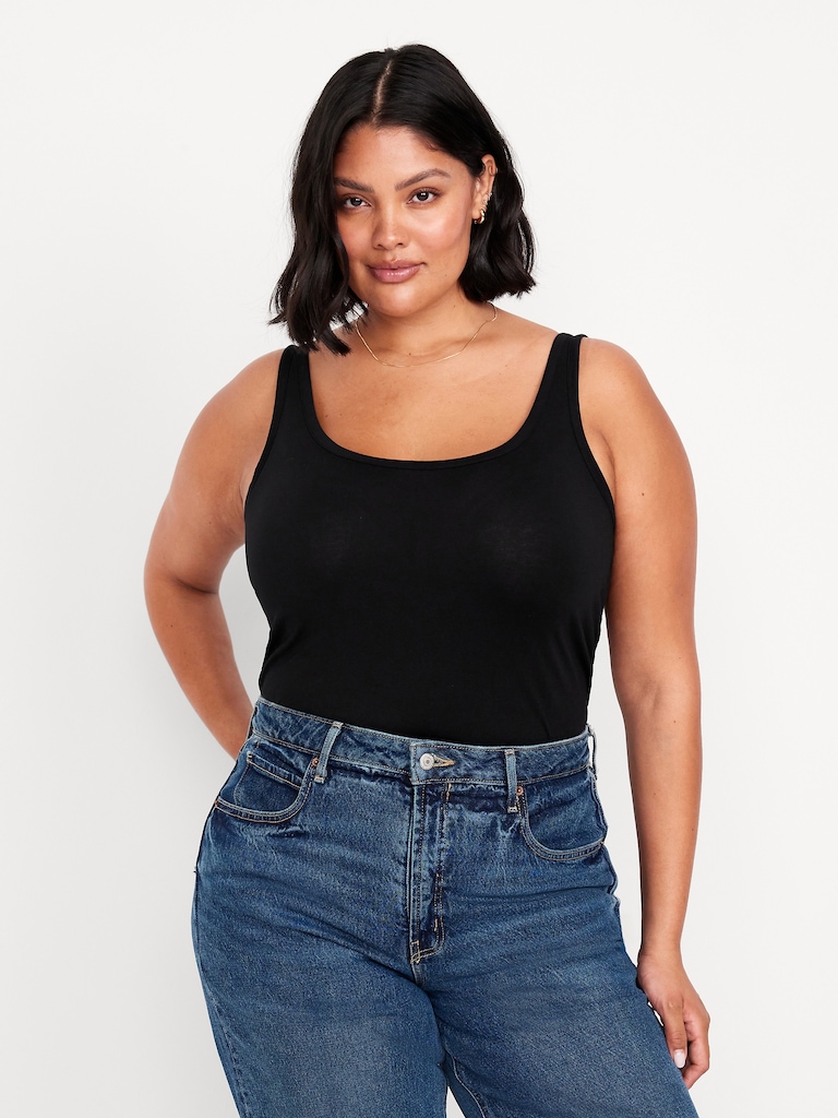 First-Layer Scoop-Neck Tank Top