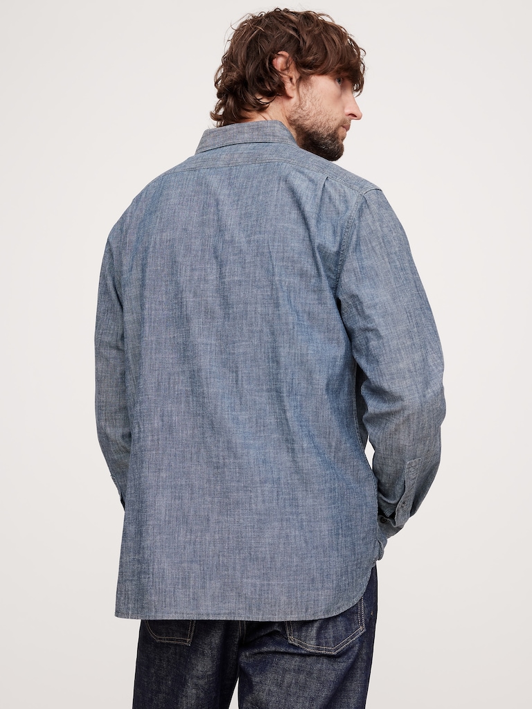 Standard-Fit Chambray Shirt