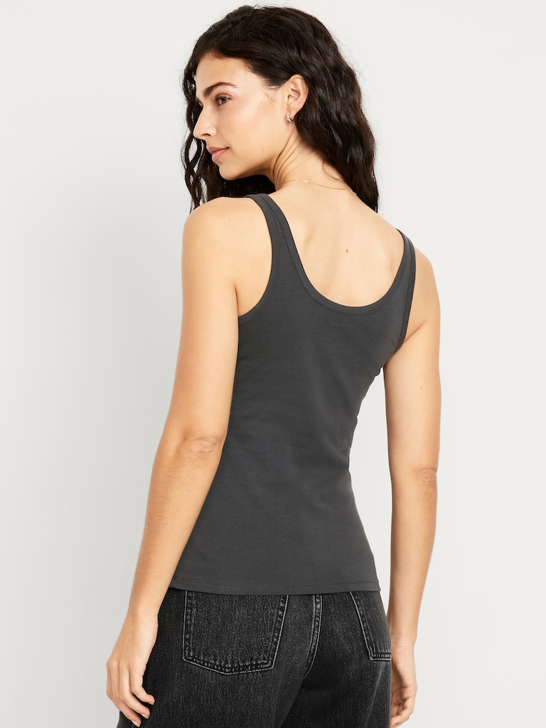 First-Layer Scoop-Neck Tank Top