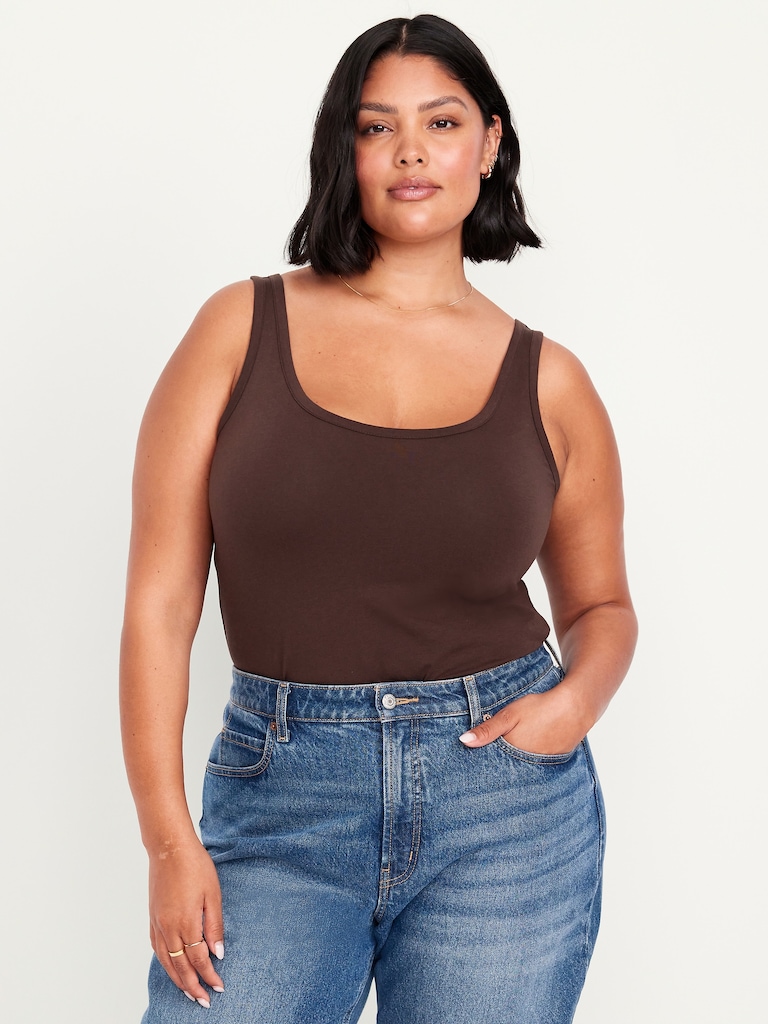 First-Layer Scoop-Neck Tank Top