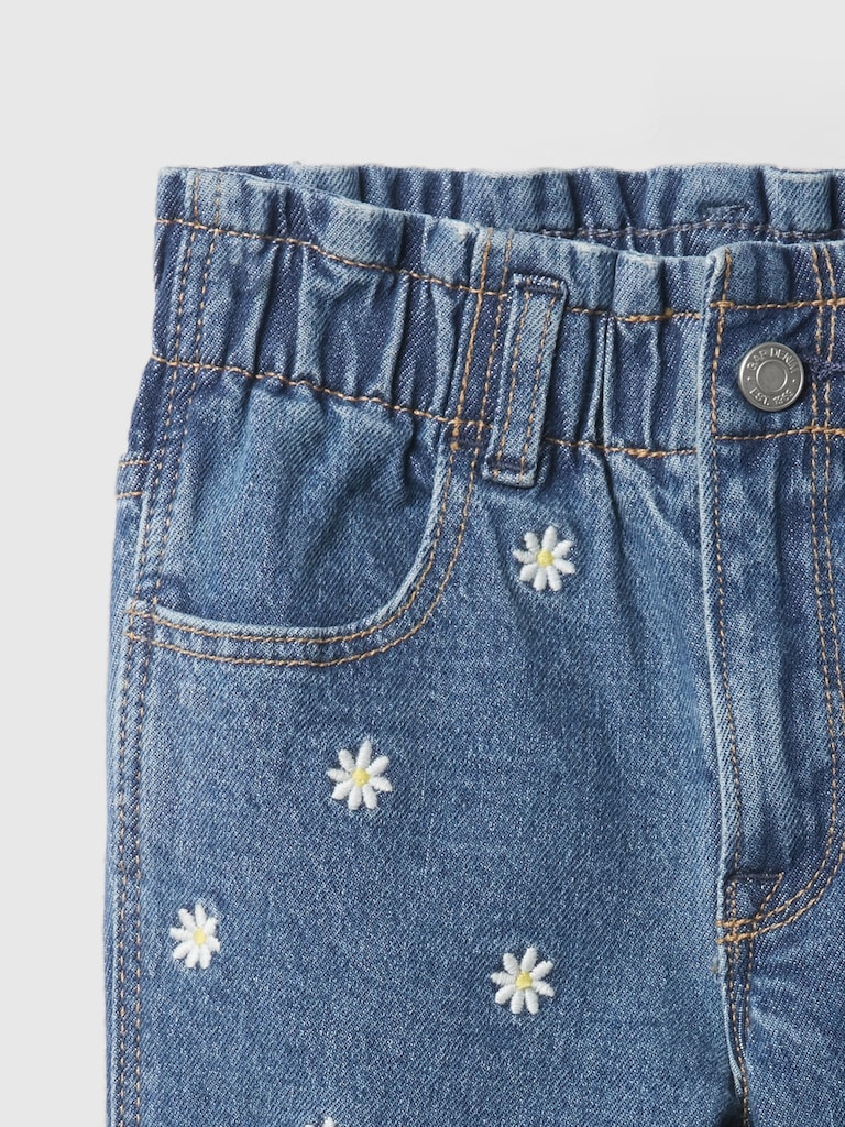 babyGap Embroidered Paperbag Mom Jeans