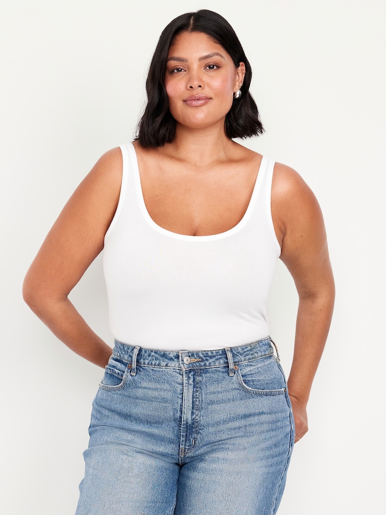 First-Layer Scoop-Neck Tank Top