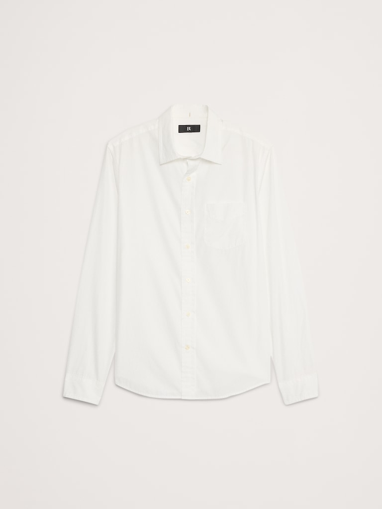 Standard-Fit Washed Cotton Poplin Shirt
