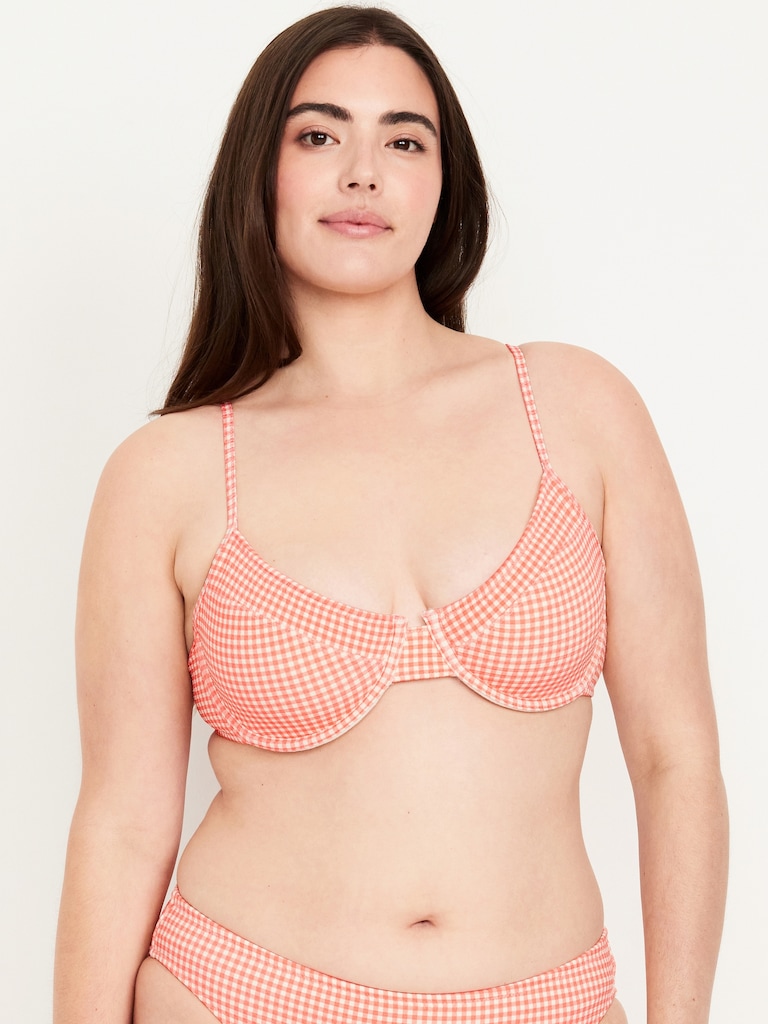 Textured Underwire Balconette Swim Top
