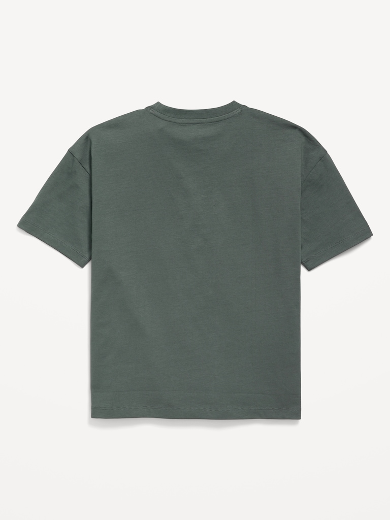 Oversized Short-Sleeve Pocket T-Shirt for Boys