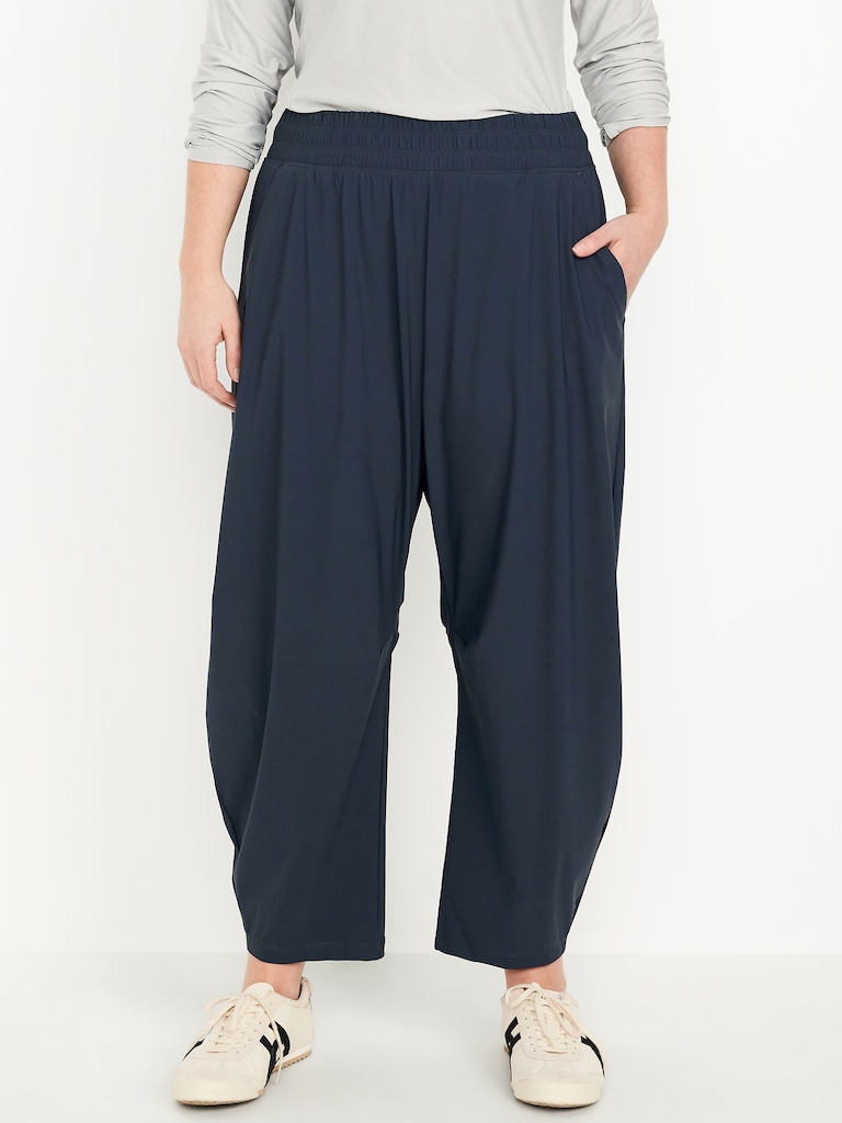 High-Waisted SleekTech Barrel Ankle Pants