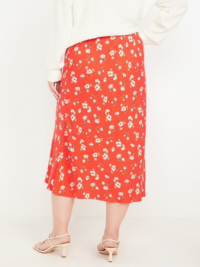 Crepe A-Line Midi Skirt
