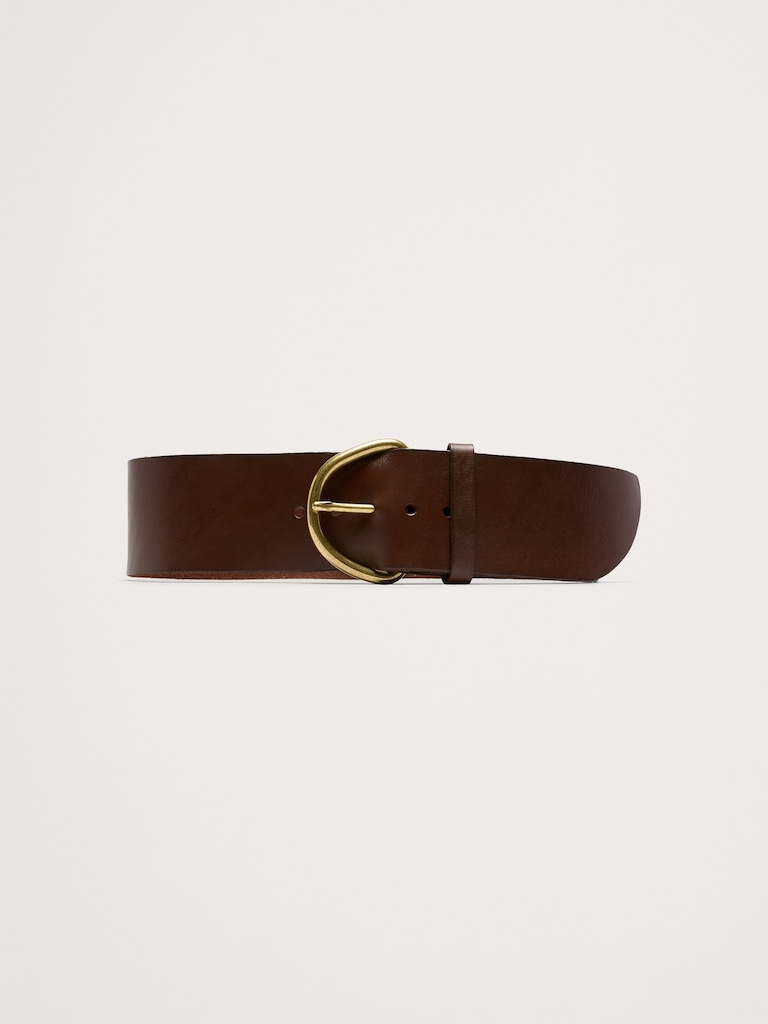Wide Leather Waist Belt
