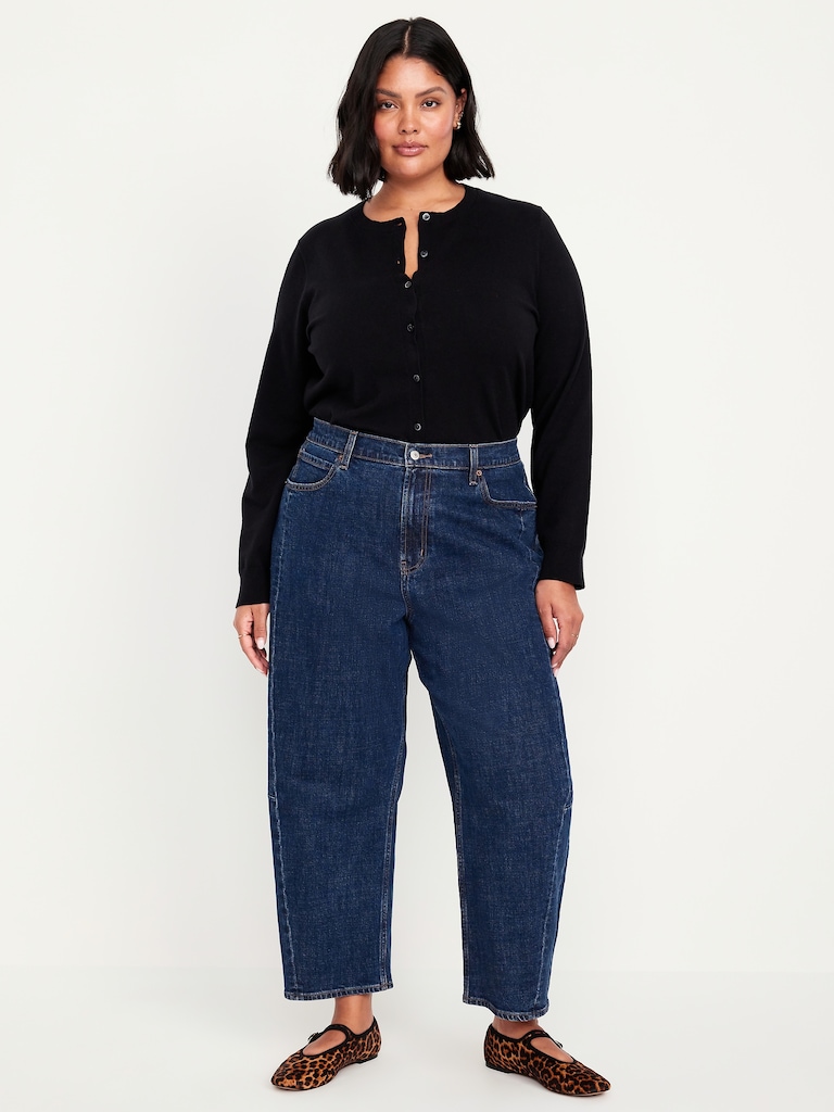High-Waisted Barrel Ankle Jeans