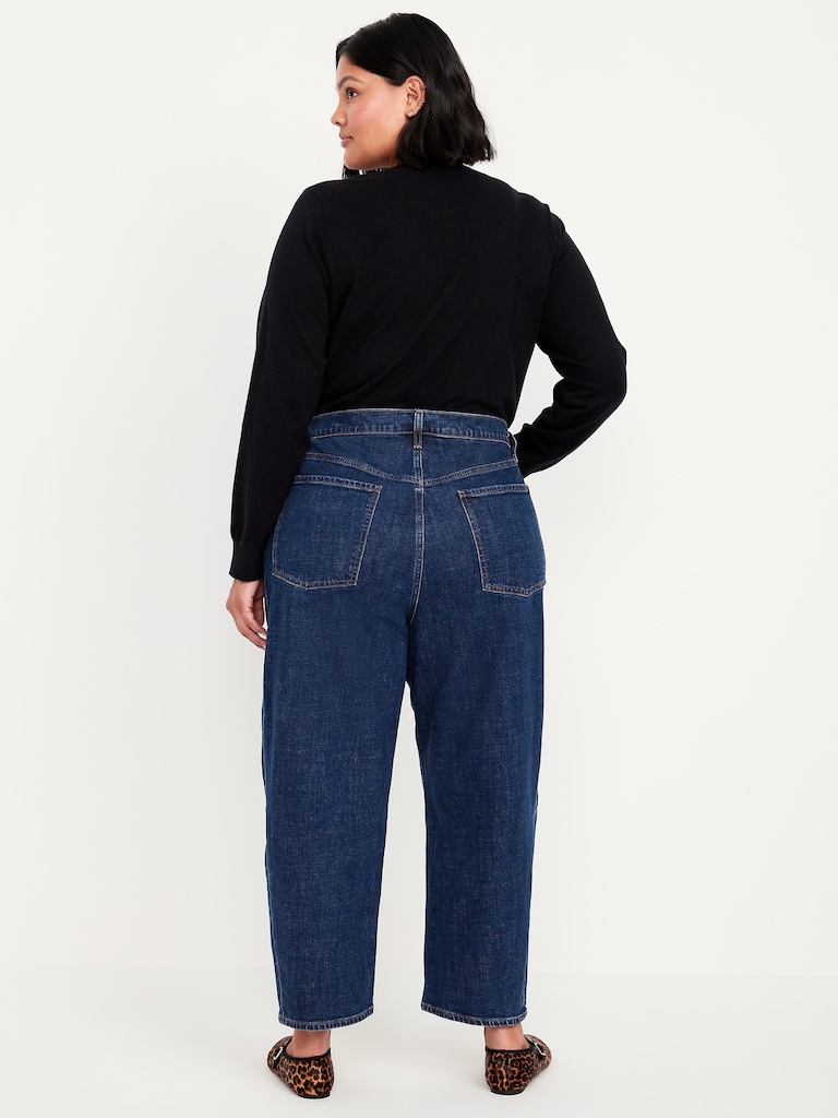 High-Waisted Barrel Ankle Jeans