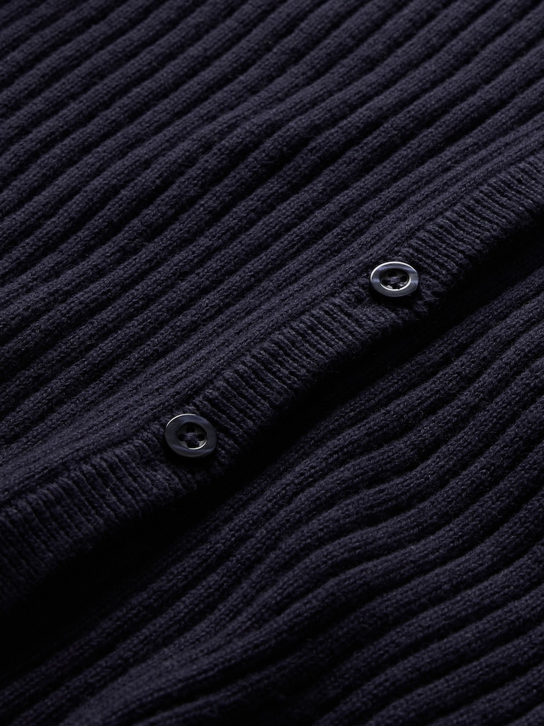 Plaited Rib Crop Cardigan