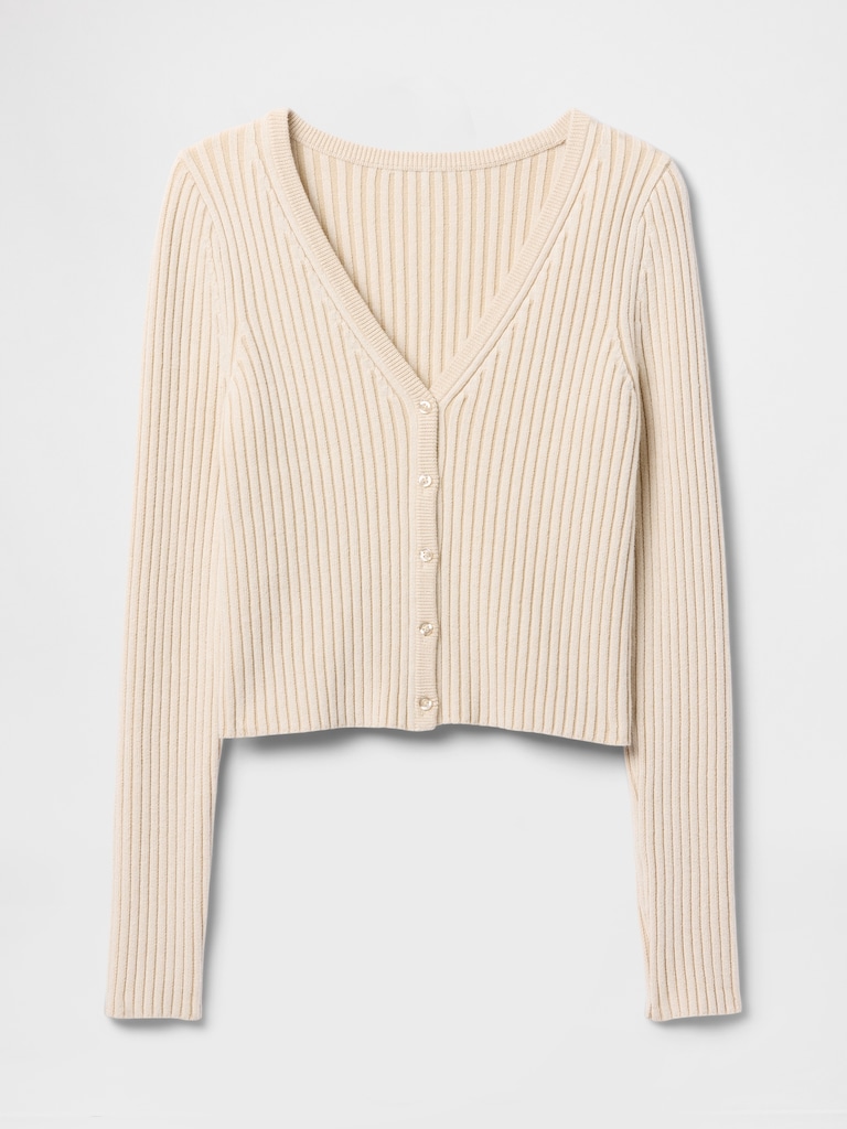 Plaited Rib Crop Cardigan