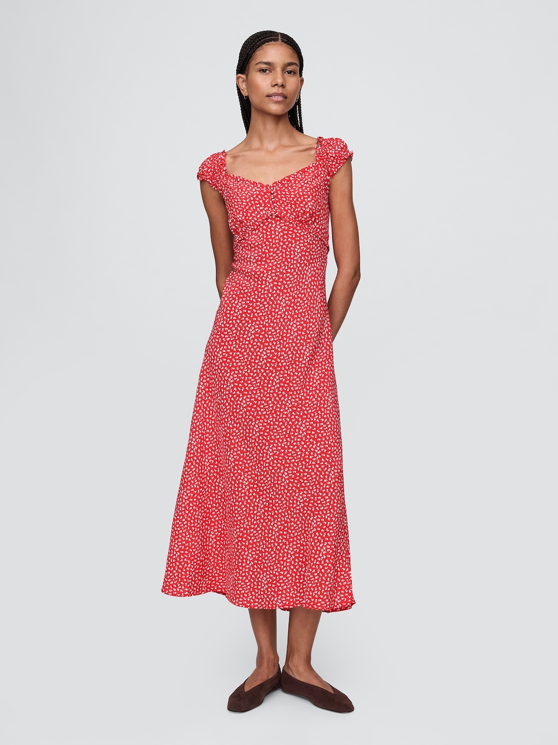 Crepe Sweetheart Maxi Dress