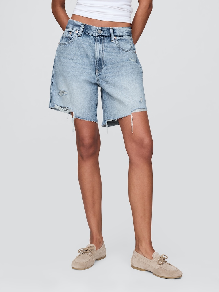 8" Mid Rise '90s Loose Denim Bermuda Shorts