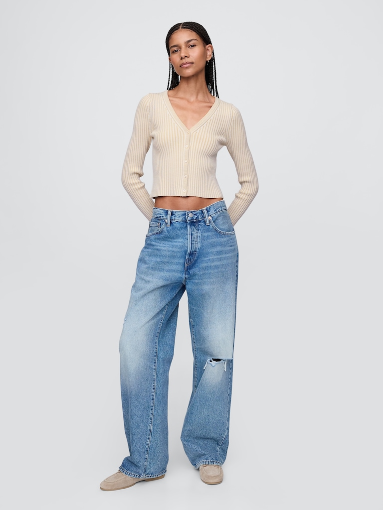 Plaited Rib Crop Cardigan