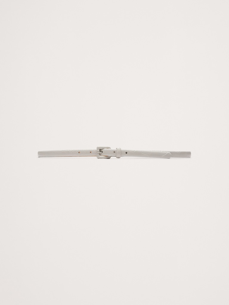 Embossed Leather Skinny Belt