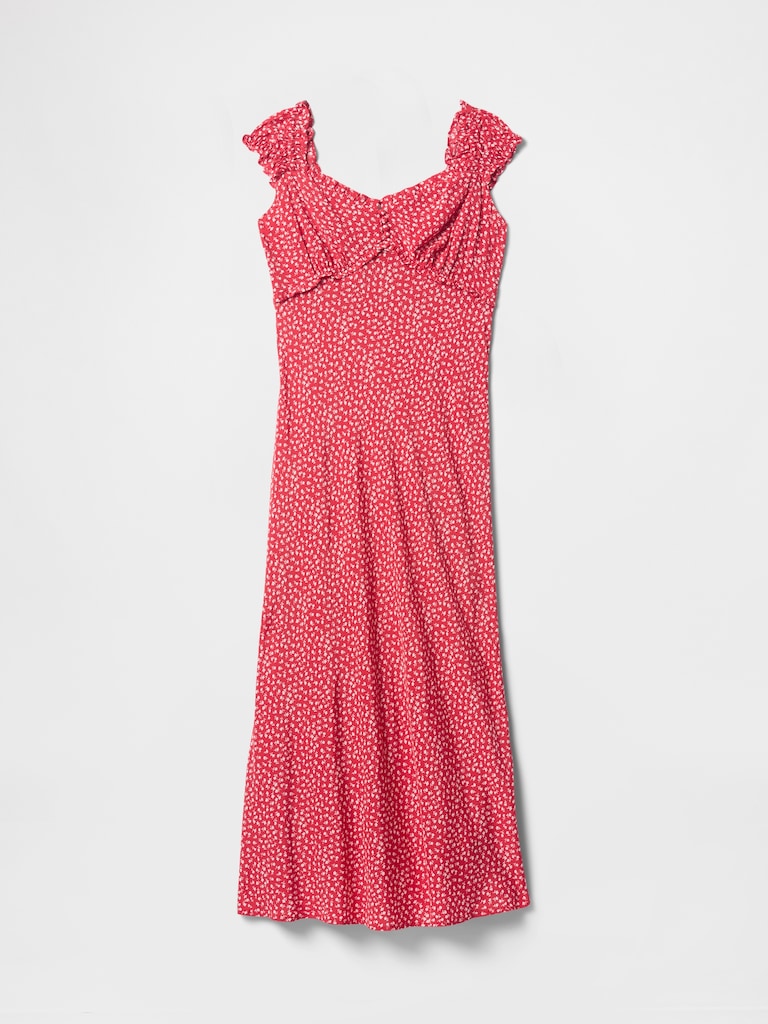 Crepe Sweetheart Maxi Dress