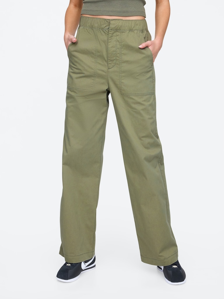 High Rise Easy Wide-Leg Khakis