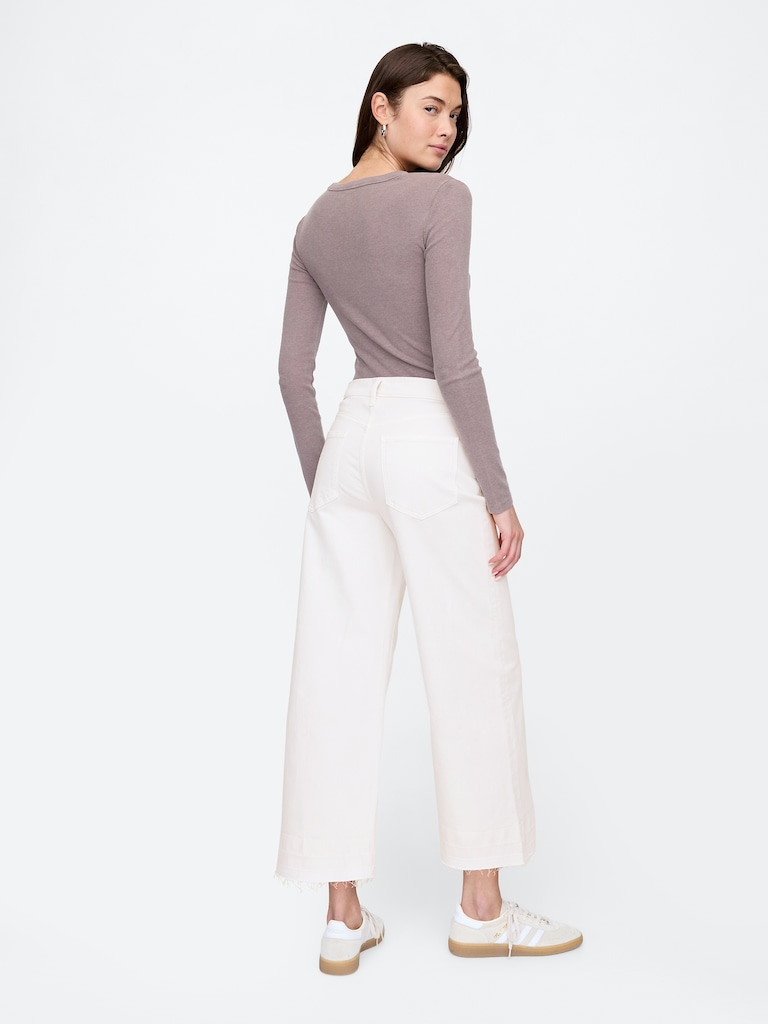 High Rise Wide-Leg Crop Jeans