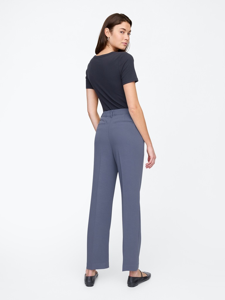High Rise Easy Straight-Leg Pants