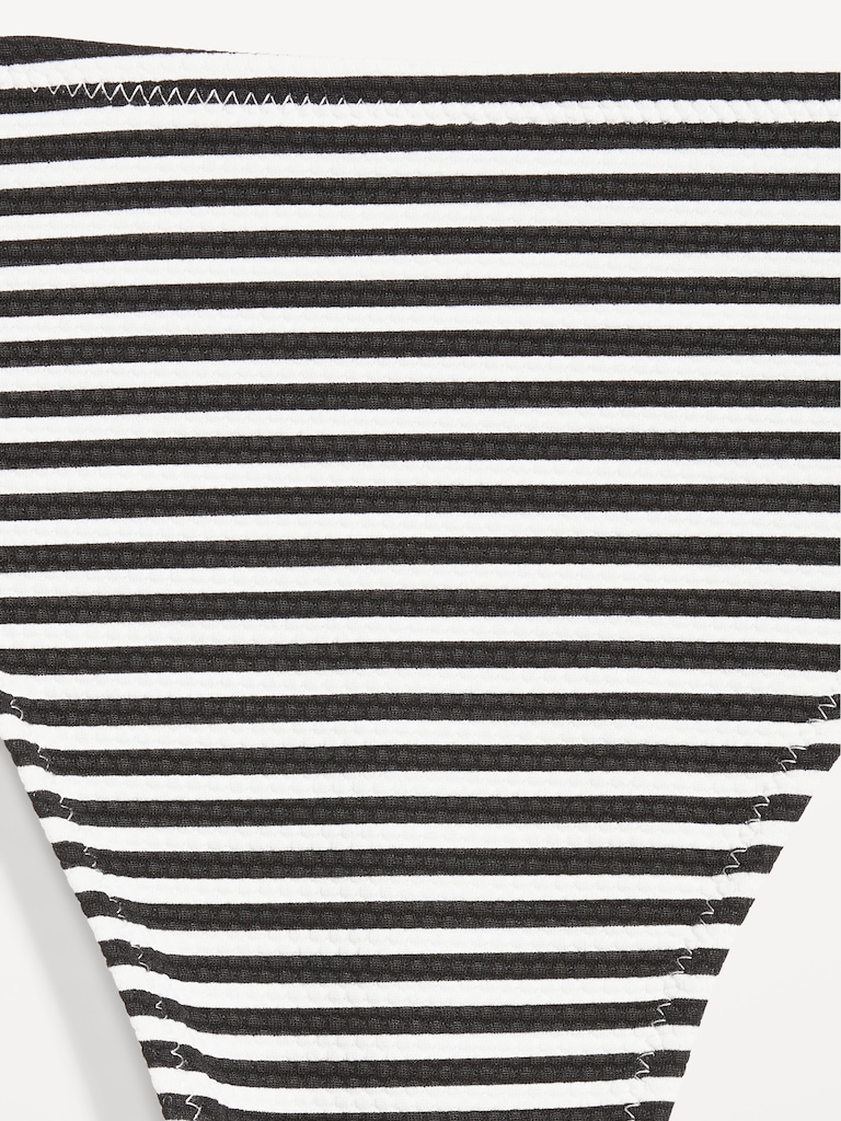 Mid-Rise Textured Bikini Swim Bottoms