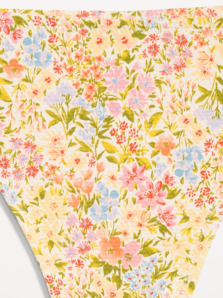 Mid-Rise Textured Bikini Swim Bottoms