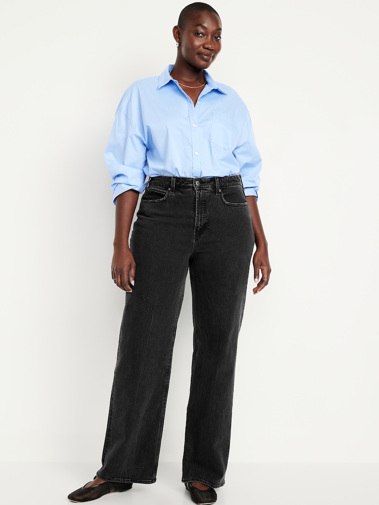 Curvy Extra High-Waisted Wide-Leg Jeans