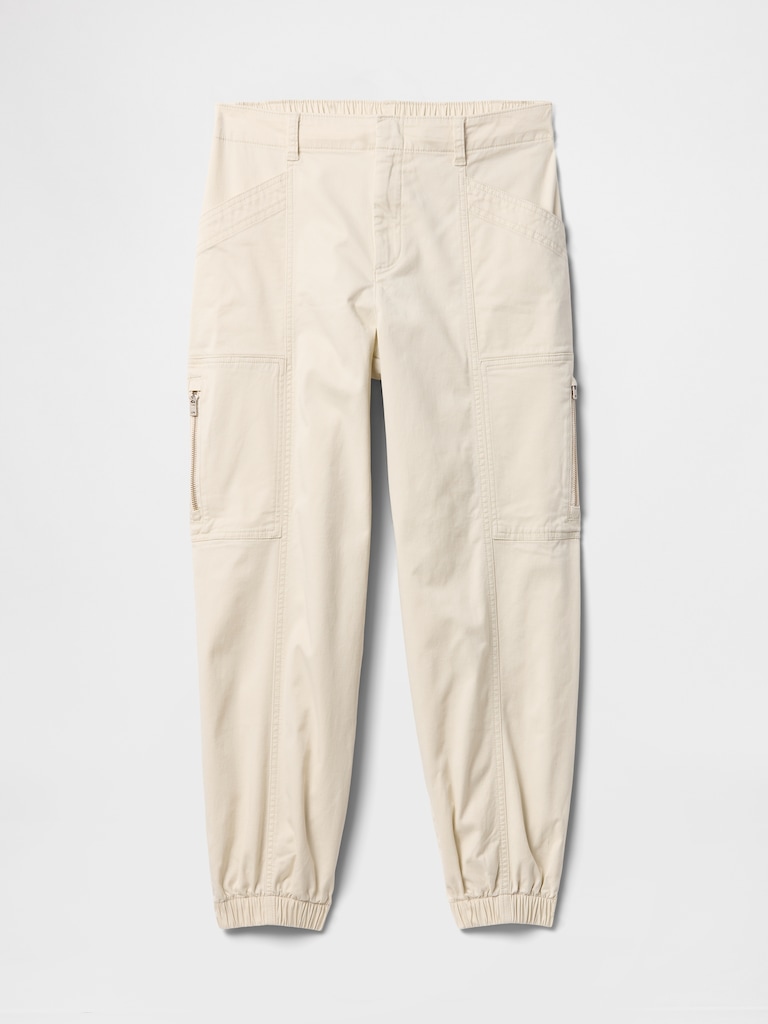 Mid Rise Downtown Khaki Cargo Joggers