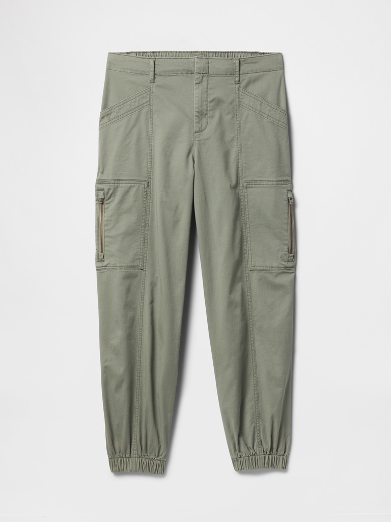 Mid Rise Downtown Khaki Cargo Joggers