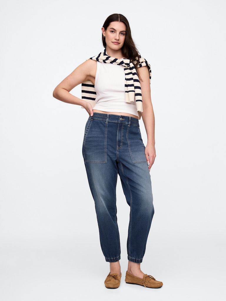 High Rise Sweatpant Jean Joggers