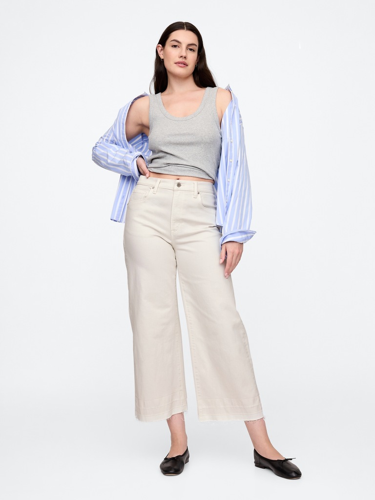 High Rise Wide-Leg Crop Jeans