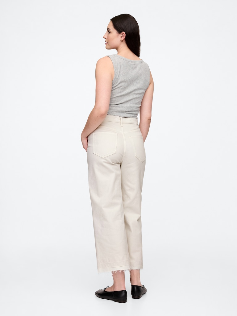 High Rise Wide-Leg Crop Jeans