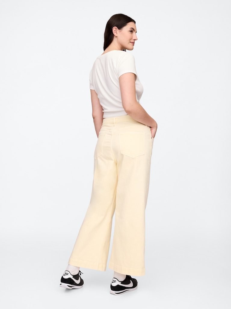 High Rise Wide-Leg Crop Jeans