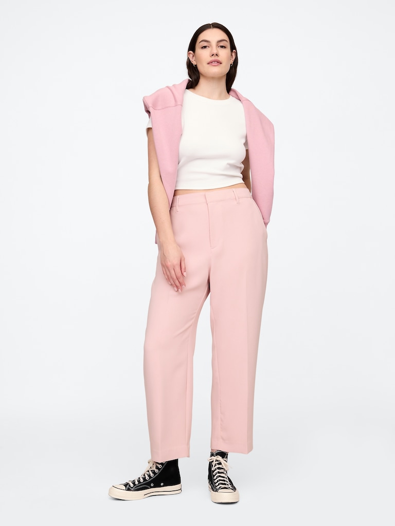 High Rise Easy Straight-Leg Pants