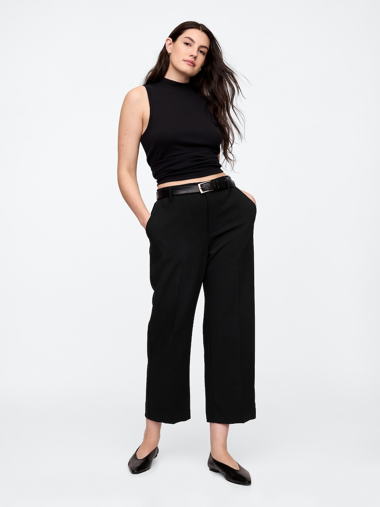 High Rise Easy Straight-Leg Pants
