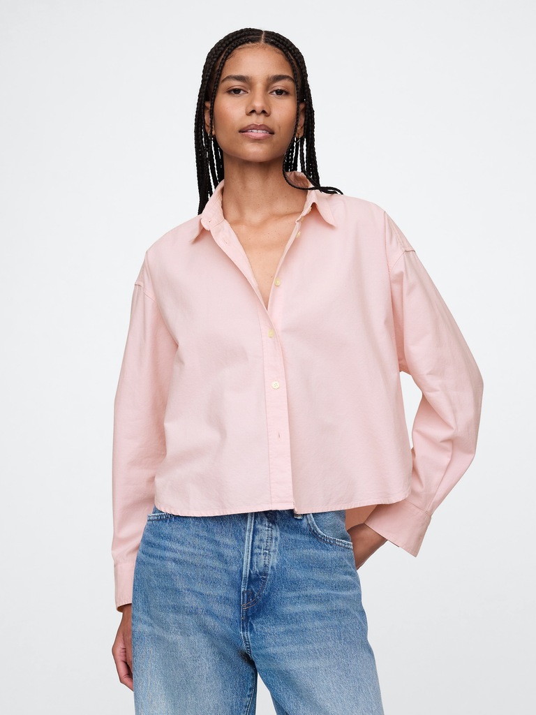 Organic Cotton Oxford Crop Big Shirt