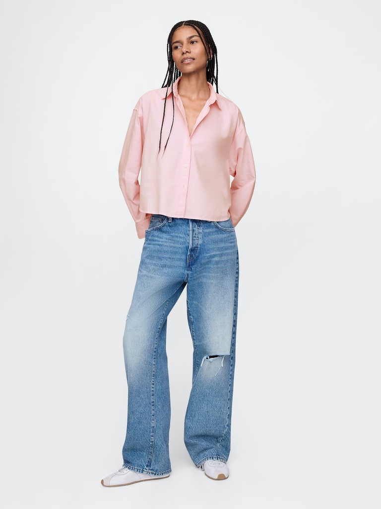 Organic Cotton Oxford Crop Big Shirt
