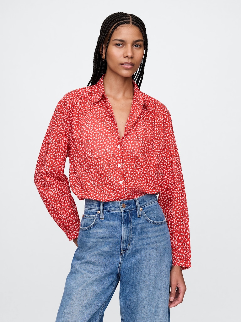 Relaxed Button-Front Shirt