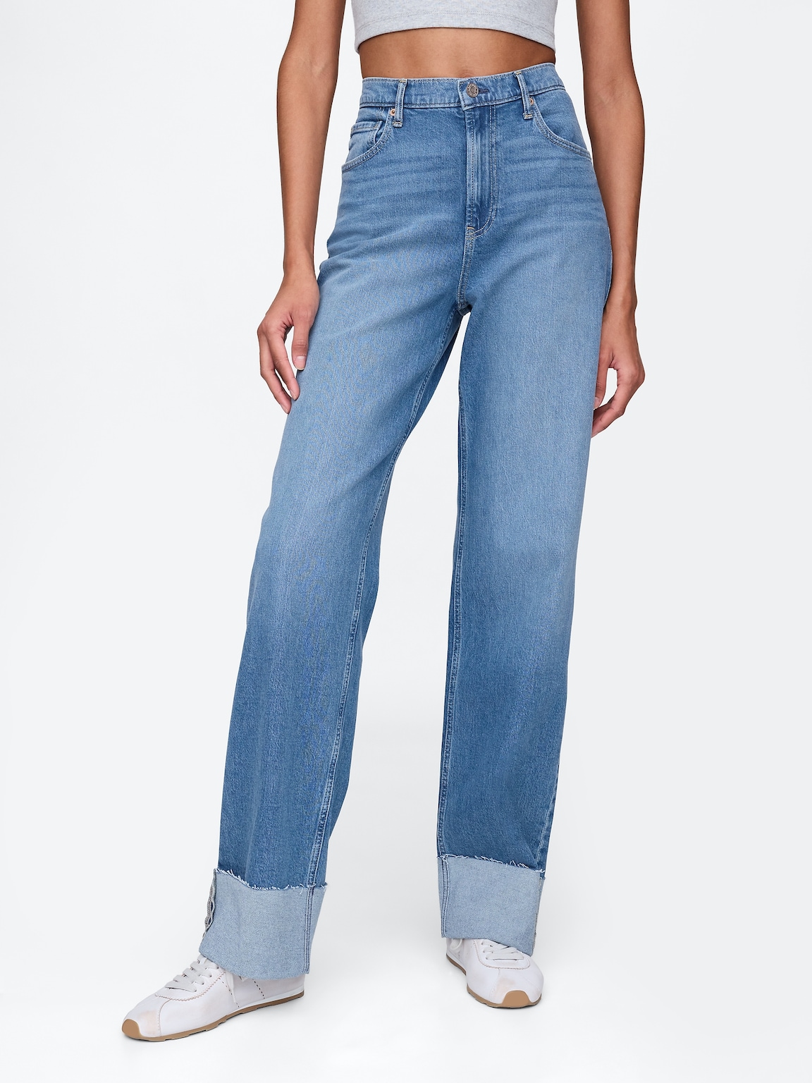 Mid Rise Cuffed '90s Loose Jeans