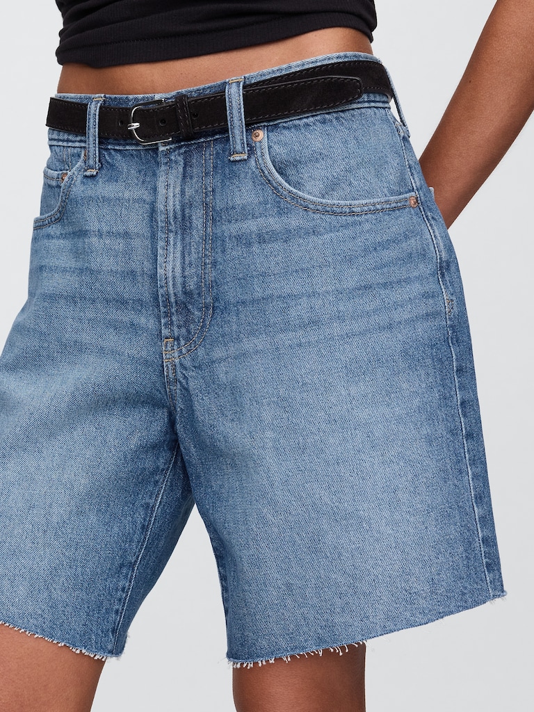 8" Mid Rise '90s Loose Denim Bermuda Shorts