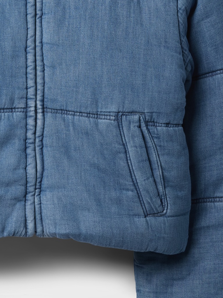 Kids Relaxed Denim Puffer Jacket