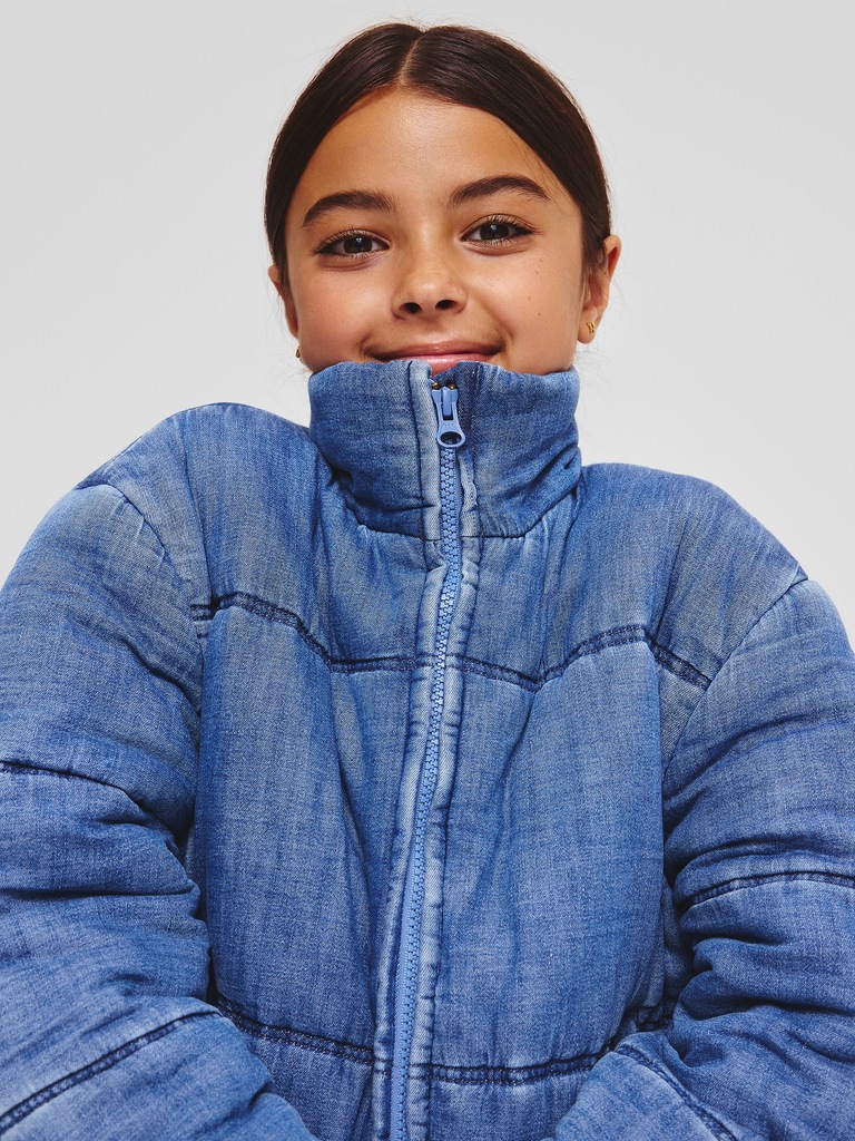 Kids Relaxed Denim Puffer Jacket